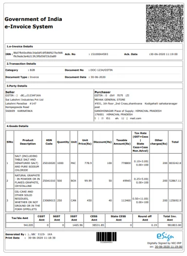  e-invoice format 