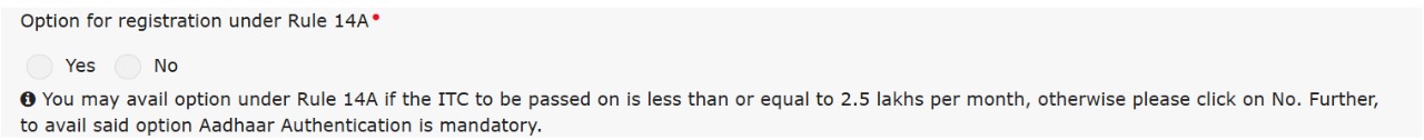 CGST Rule 14A GST registration in 3 days