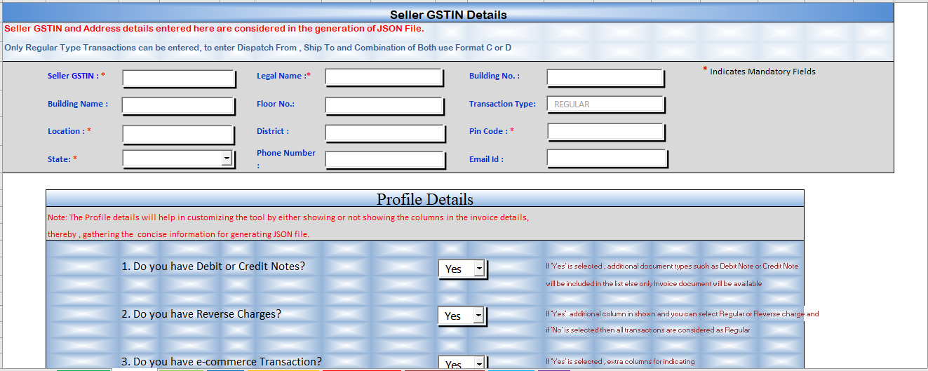 seller e-invoice details