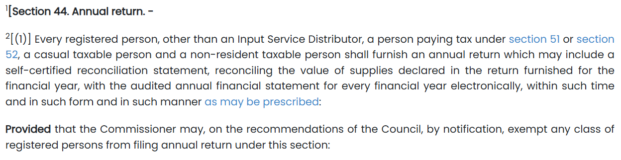 Section 44 of CGST Act