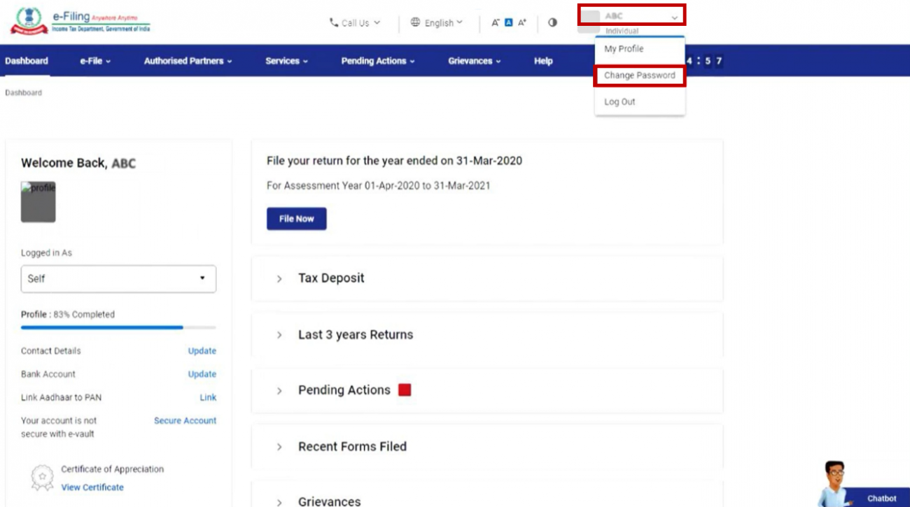 How to Change Password in the New Tax Portal