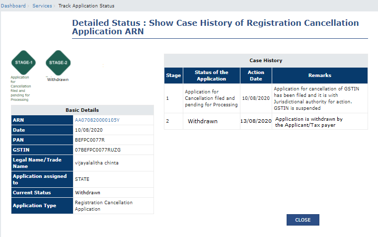 gst registration status