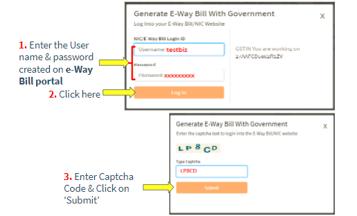 login credentials of E-way bill portal - bulk - 1