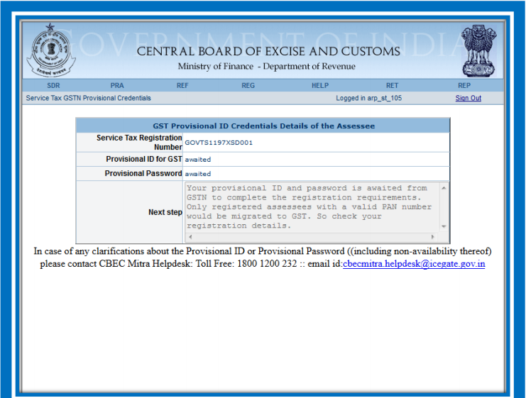 Enrollment for GST For Service Providers