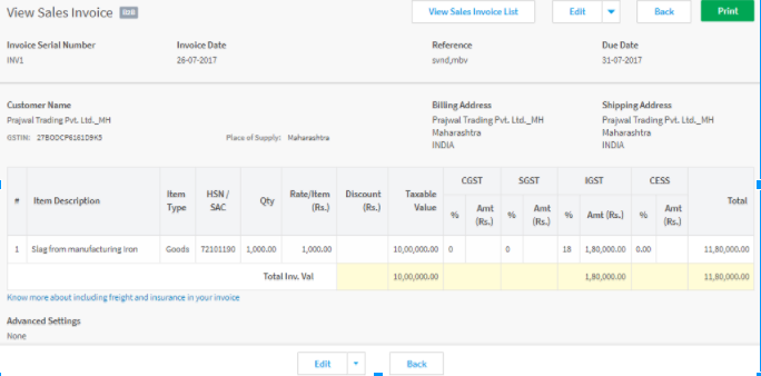 ClearTax GST Software- How to Add bank Details in a Sale Invoice