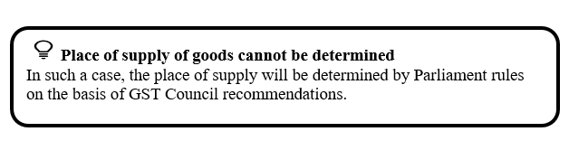 Place of supply of goods