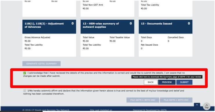 Filing Nil GSTR 1 Return on GST Portal