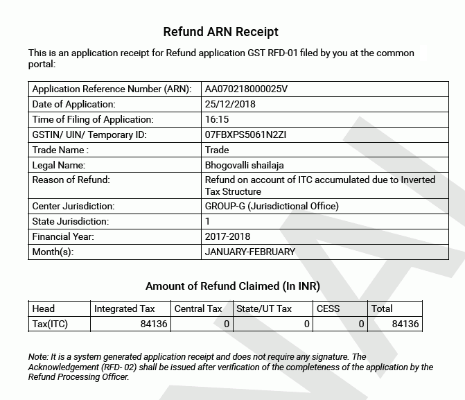 How to Claim Online Refund of ITC Accumulated Due to Inverted Tax Structure