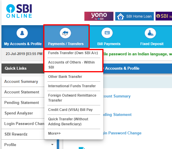 SBI NEFT transfer