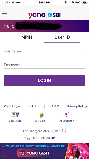 SBI Mobile Login 3