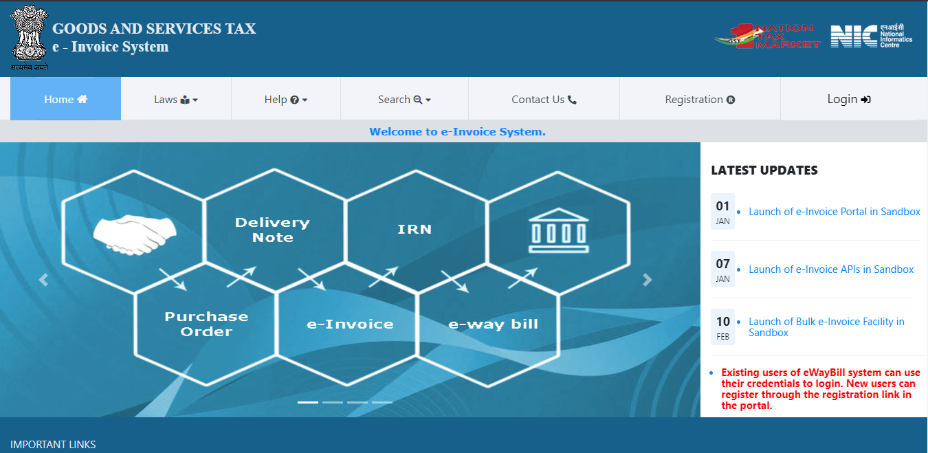 Login page
