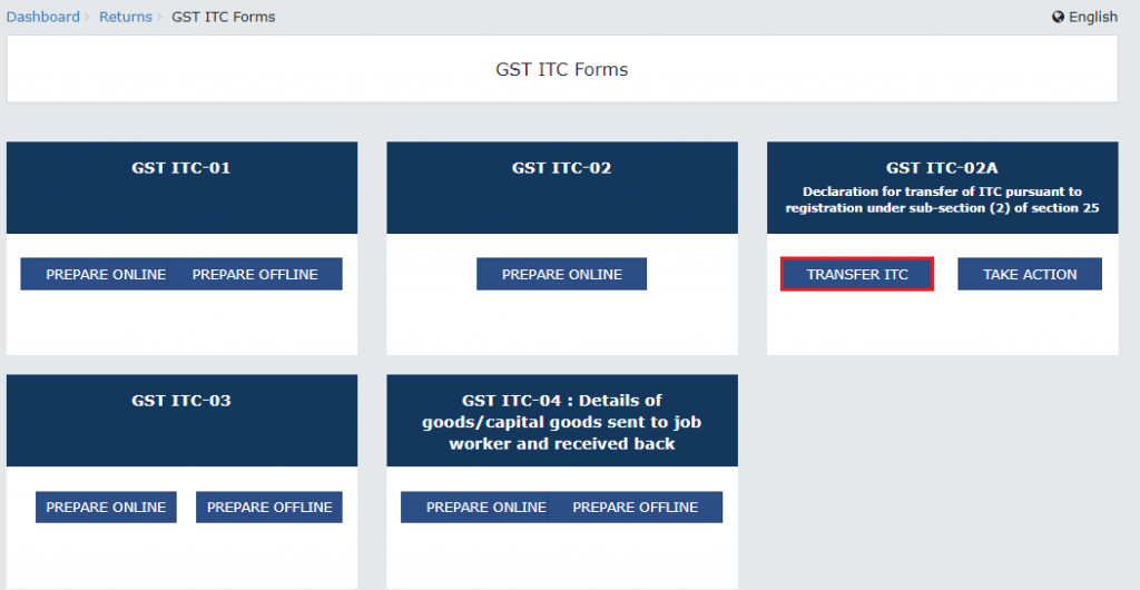 GST ITC 02A GST Portal 188 