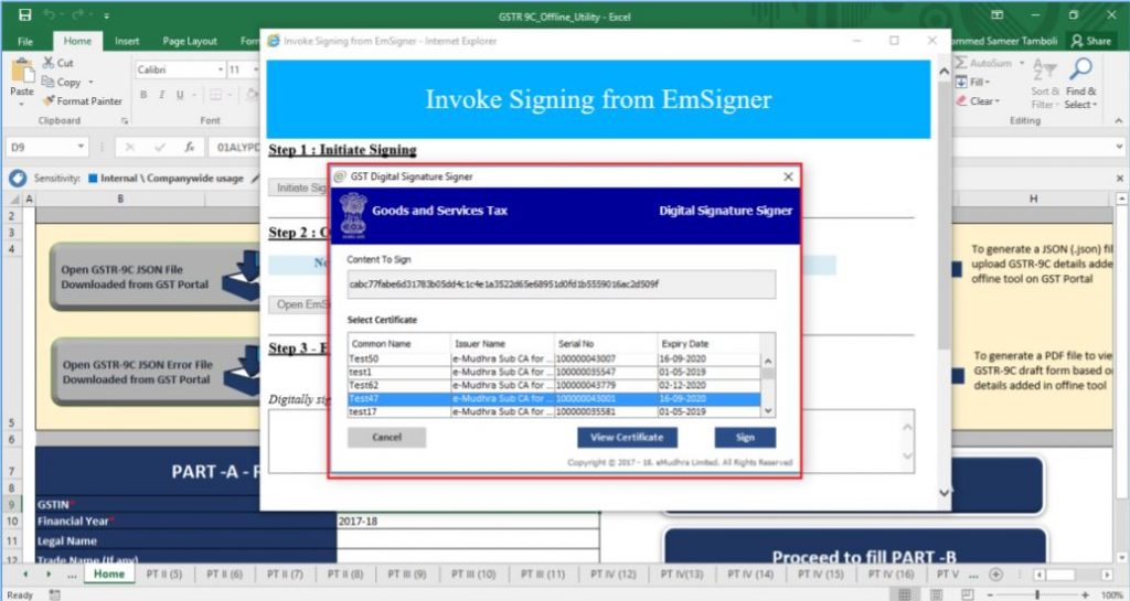 Step by Step Guide to File GSTR9C using Offline Utility