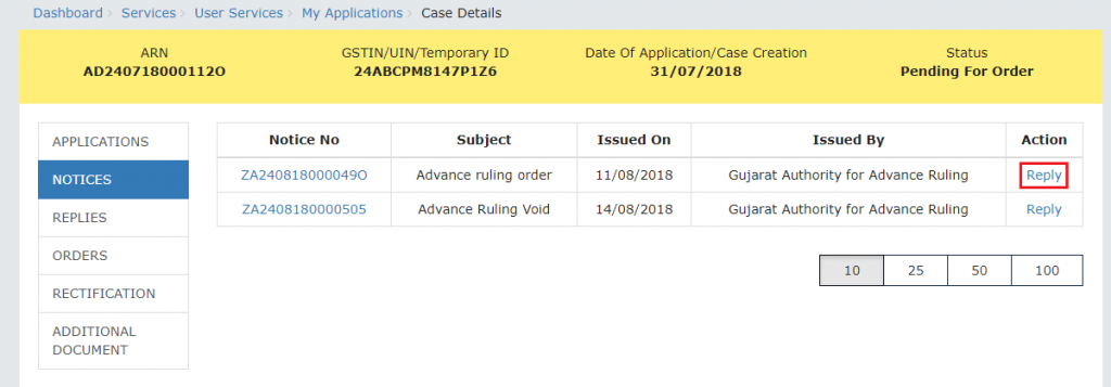 advance ruling