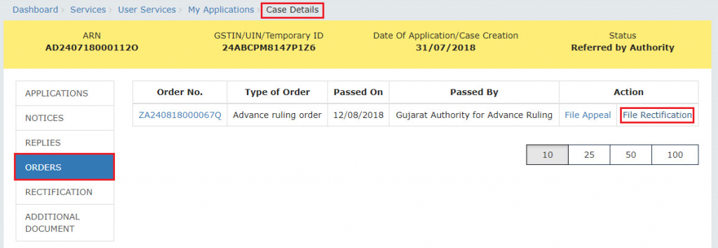 advance ruling